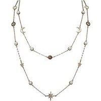 Jon Richard Gold Plated Crystal and Cream Pearl Celestial Necklace Gold