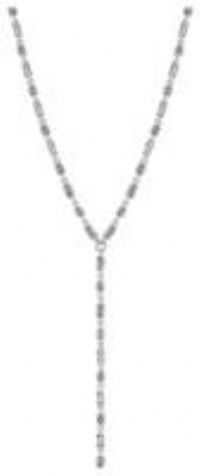 Lipsy Silver Coloured Baguette Glass Drop Pendant Necklace