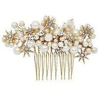 Jon Richard Gold Star And Pearl Hair Comb