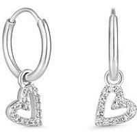 Sterling Silver 925 Mini Heart Hoop Earrings