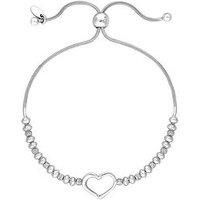 Simply Silver Sterling Silver 925 Open Heart Toggle Bracelet