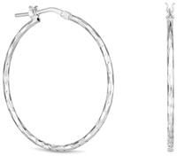 Simply Silver Sterling Silver 925 Fine Diamond Cut Hoop Earrings