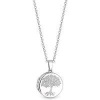 Simply Silver Sterling Silver 925 Embossed Tree Of Love Locket Necklace