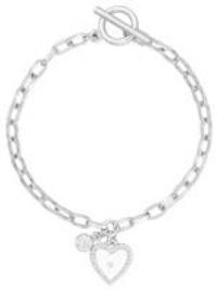 Lipsy Silver Heart Charm Bracelet - Gift Boxed