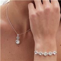 Jon Richard Silver Plated Crystal Halo Double Solitaire Trio Set - Gift Boxed