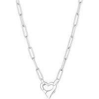 Simply Silver Sterling Silver 925 Open Heart Closure Necklace