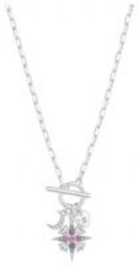 Lipsy Silver Pastel Celestial T Bar Charm Necklace - Gift Boxed