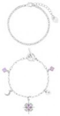 Lipsy Silver Colour Celestial Charm Bracelet Set of 2