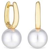 Jon Richard Gold Plated Pearl Drop Hoop Earrings