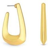 Recycled Gold Plated Angular Polished Hoop Earrings