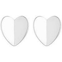 Simply Silver Recycled Sterling Silver 925 Heart Stud Earrings
