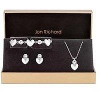 Silver Plated And Polished Heart Trio Set - Gift Boxed