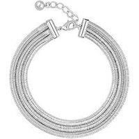 Inicio Sterling Silver Plated Multi Row Snake Chain Bracelet With Gift Pouch