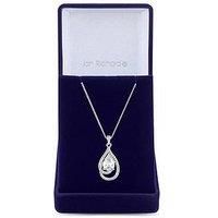 Rhodium Plated Cubic Zirconia Pendant Necklace - Gift Boxed