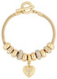 Gold Plated T Bar Coin Charm Bracelet- Gift Boxed