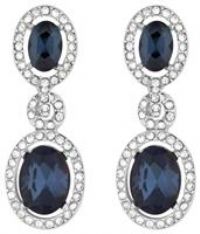 Jon Richard Silver Plated Blue Halo Earrings