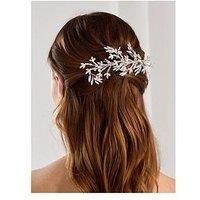Jon Richard Silver Crystal Leaf Side Tiara