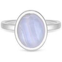 Simply Silver Sterling Silver 925 Blue Agate Ring - S