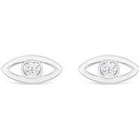 Simply Silver Recycled Sterling Silver 925 Mini Evil Eye Stud