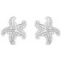 Simply Silver Recycled Sterling Silver 925 Starfish Stud Earring
