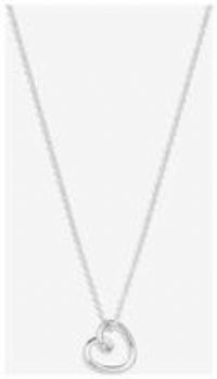 Simply Silver Sterling Silver Open Heart Pendant Necklace