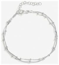 Simply Silver Sterling Silver 925 Polished Double Row Ball Chain Bracelet