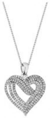 Jon Richard Rhodium Plated Heart Pendant Necklace