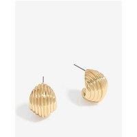 Jon Richard Gold Plated Ridged Hoop Earrings