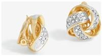 Jon Richard Gold Plated Crystal Knot Stud Clip Earrings