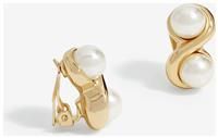 Jon Richard Gold Plated Pearl Infinity Clip Earrings