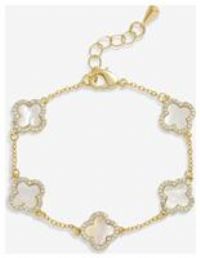Jon Richard Gold Plated Mother Of Pearl Clover Bracelet