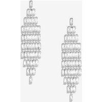 Jon Richard Silver Crystal Statement Drop Earrings