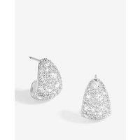 Simply Silver Sterling Silver 925 Cubic Zirconia Pave Hoop Earrings