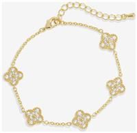 Jon Richard Gold Plated Pave Station Clover Bracelet