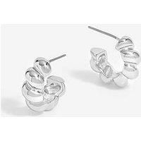 Inicio Silver Plated Twisted Polished Hoops - Gift Pouch