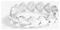 Mood Silver Polished Molten Heart Stretch Bracelet