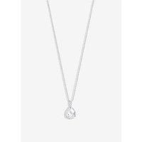 Simply Silver Sterling Silver 925 Cubic Zirconia Faceted Drop Pendant
