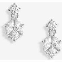 Simply Silver Sterling Silver 925 Cubic Zirconia Round Drop Stud Earrings