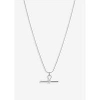 Simply Silver Sterling Silver 925 Polished Textured T Bar Pendant