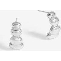 Simply Silver Sterling Silver 925 Polished Graduated Pebble Stud Earrings