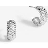 Simply Silver Sterling Silver 925 Polsihed Snake Textured Hoop Earrings