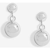 Simply Silver Sterling Silver 925 Polished Orb Double Drop Stud Earrings