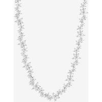 Rhodium Plated Cubic Zirconia Mixed Floral Allway Necklace