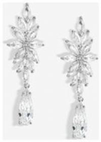 Jon Richard Cubic Zirconia Floral Drop Earrings