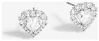 Jon Richard Cubic Zirconia Heart Stud Earrings