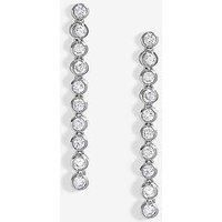 Jon Richard Rhodium Plated Cubic Zirconia Tennis Earrings