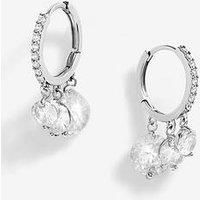 Jon Richard Rhodium Plated Cubic Zirconia Crystal Charm Earrings