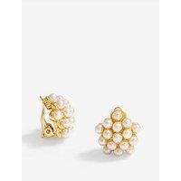 Jon Richard Gold Plated Clustered Pearl Earrings