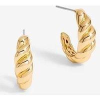 Jon Richard Gold Plated Mini Ridge Hoops