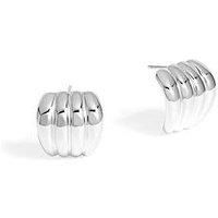 Jon Richard Silver Plated Ridge Stud Earrings
